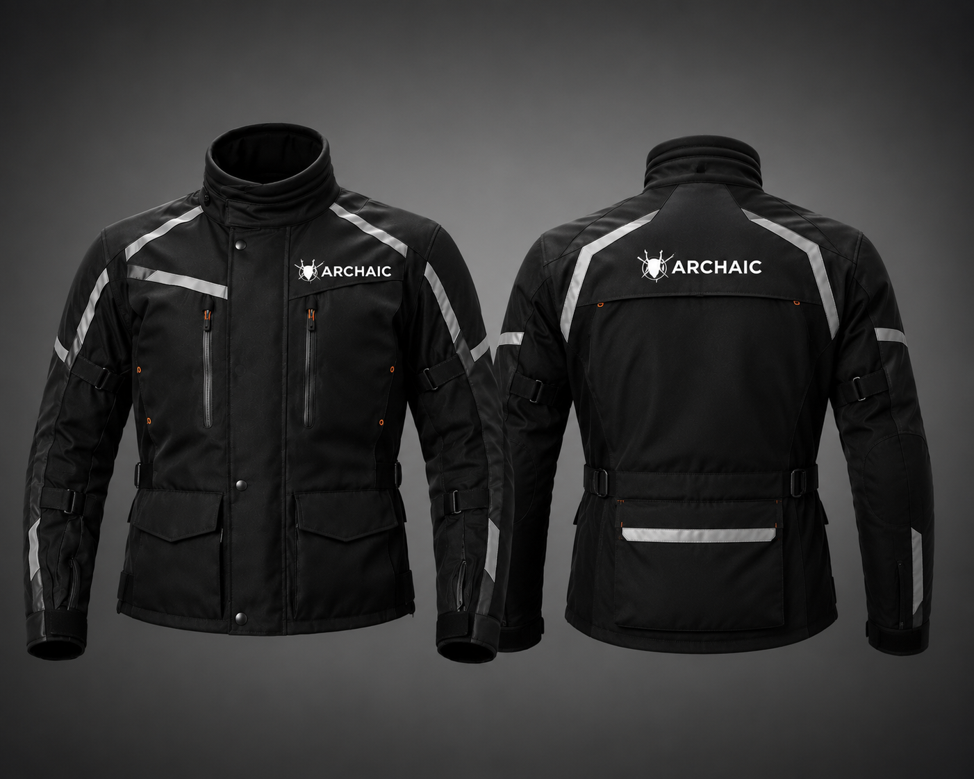 Archaic Storm Black CE Armoured Waterproof Motorcycle Touring Suit