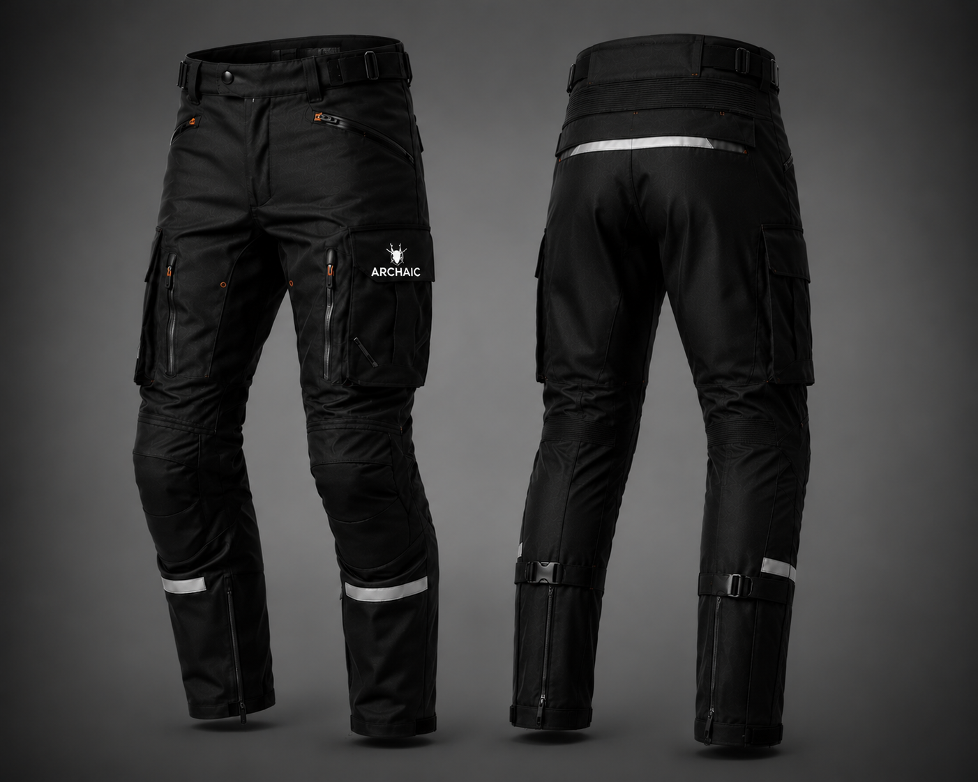 Archaic Storm Black CE Armoured Waterproof Motorcycle Touring Suit