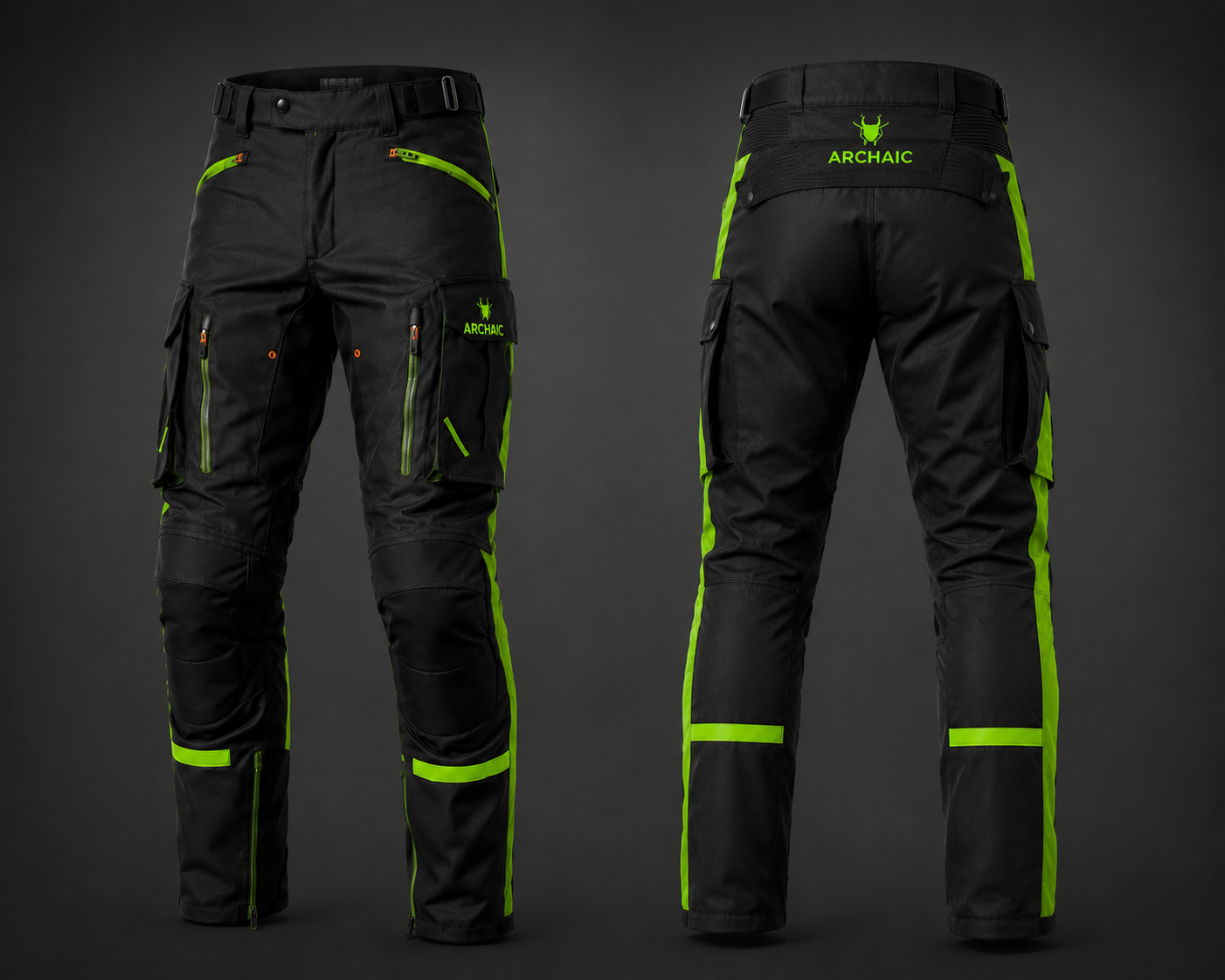 Archaic Storm Green CE Armoured Waterproof Motorcycle Touring Suit