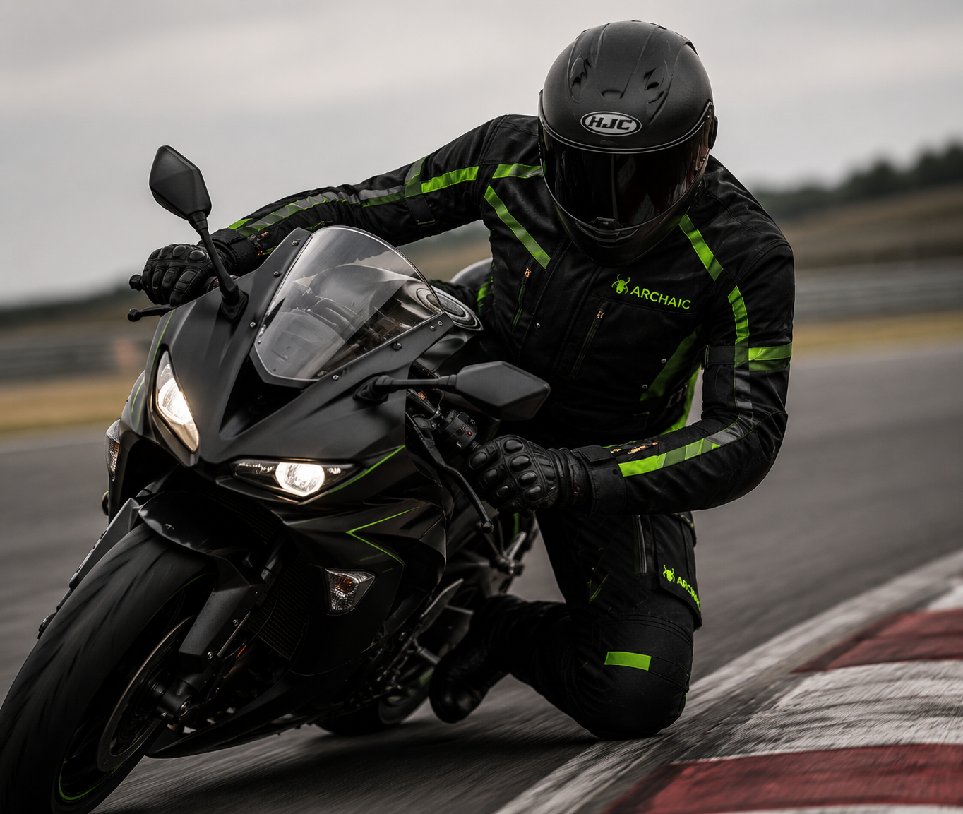 Archaic Storm Green CE Armoured Waterproof Motorcycle Touring Suit