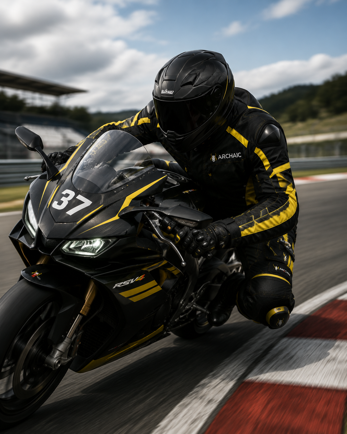 Archaic Storm Yellow CE Armoured Waterproof Motorcycle Touring Suit